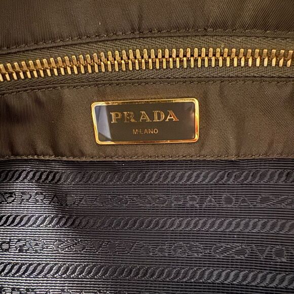Prada Spazzolato-Trimmed Tessuto Shopping Tote. Very Good Condition - Picture 8 of 9